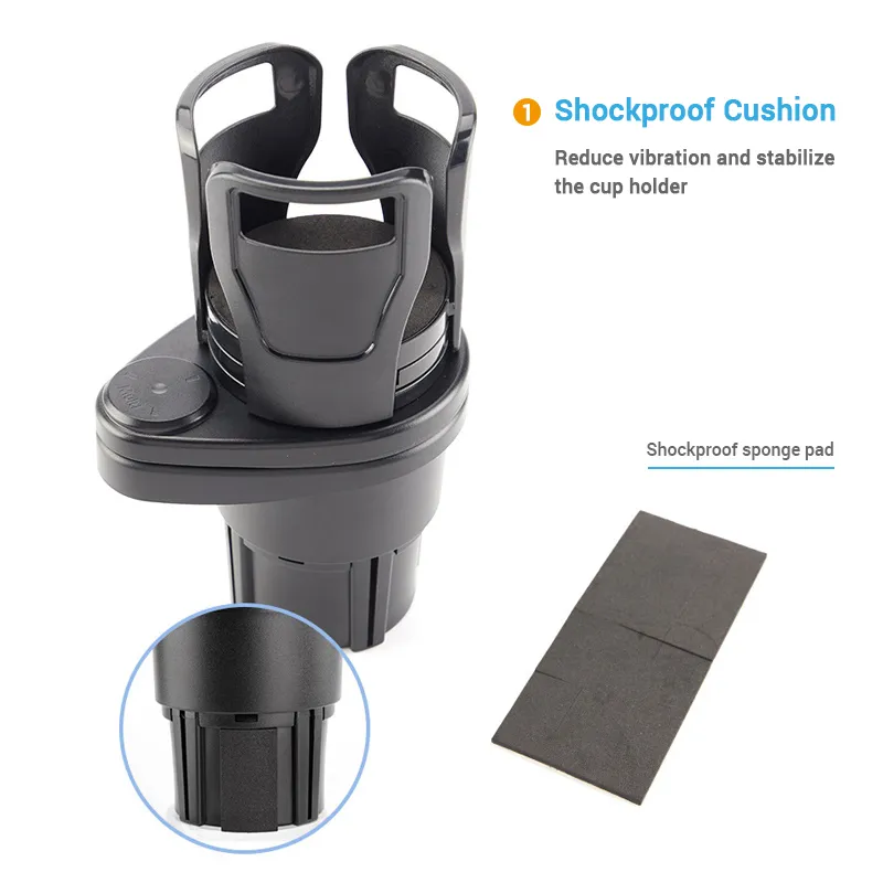 2 in 1 Car Cup Holder Expander 360 Degree Adjustable 2 in 1 Car Cup Holder Expander 360 Degree Adjustable