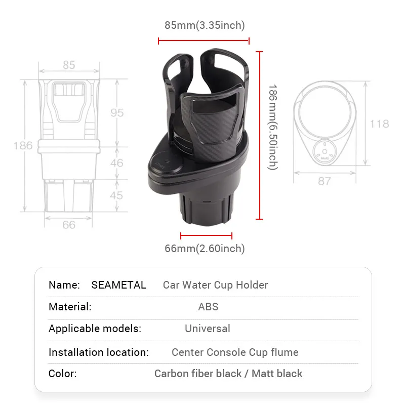 2 in 1 Car Cup Holder Expander 360 Degree Adjustable 2 in 1 Car Cup Holder Expander 360 Degree Adjustable