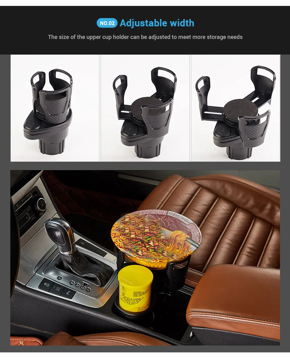 2 in 1 Car Cup Holder Expander 360 Degree Adjustable 2 in 1 Car Cup Holder Expander 360 Degree Adjustable